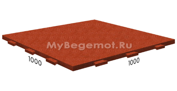 Резиновая плитка RUBBLEX со скрытым замком, 1000x1000 мм, терракот
