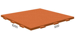 Резиновая плитка RUBBLEX со скрытым замком, 1000x1000 мм, коричневая