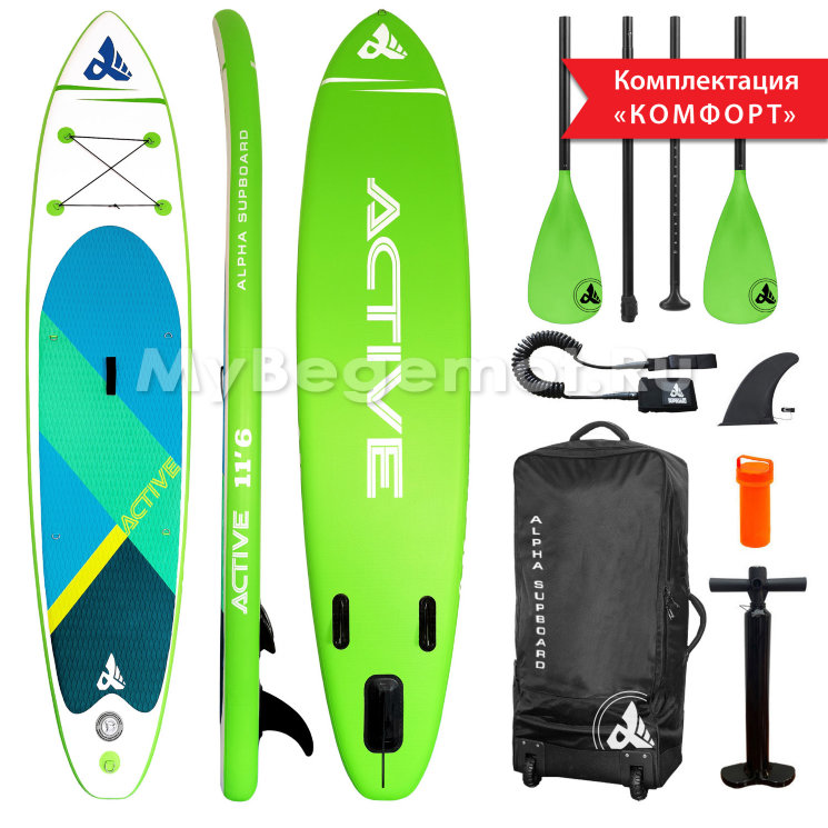 ДОСКА ДЛЯ SUP-СЕРФИНГА 353x76x15 ACTIVE GREEN 11`6 SPORT TRAVEL SERIES COMFORT